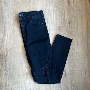Abercrombie Hi-Rise Skinny Distressed Black Jeans